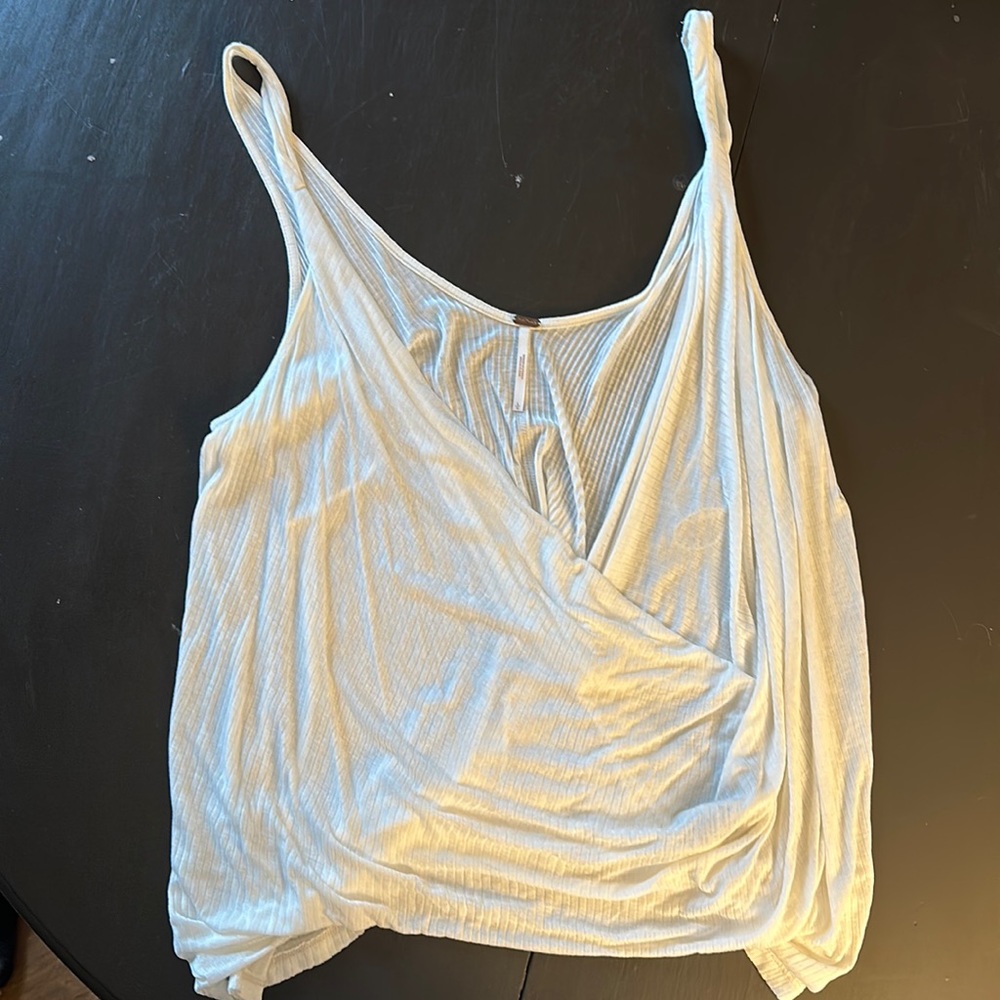 Free People Cream Bullseye Draped Tank SIZE L